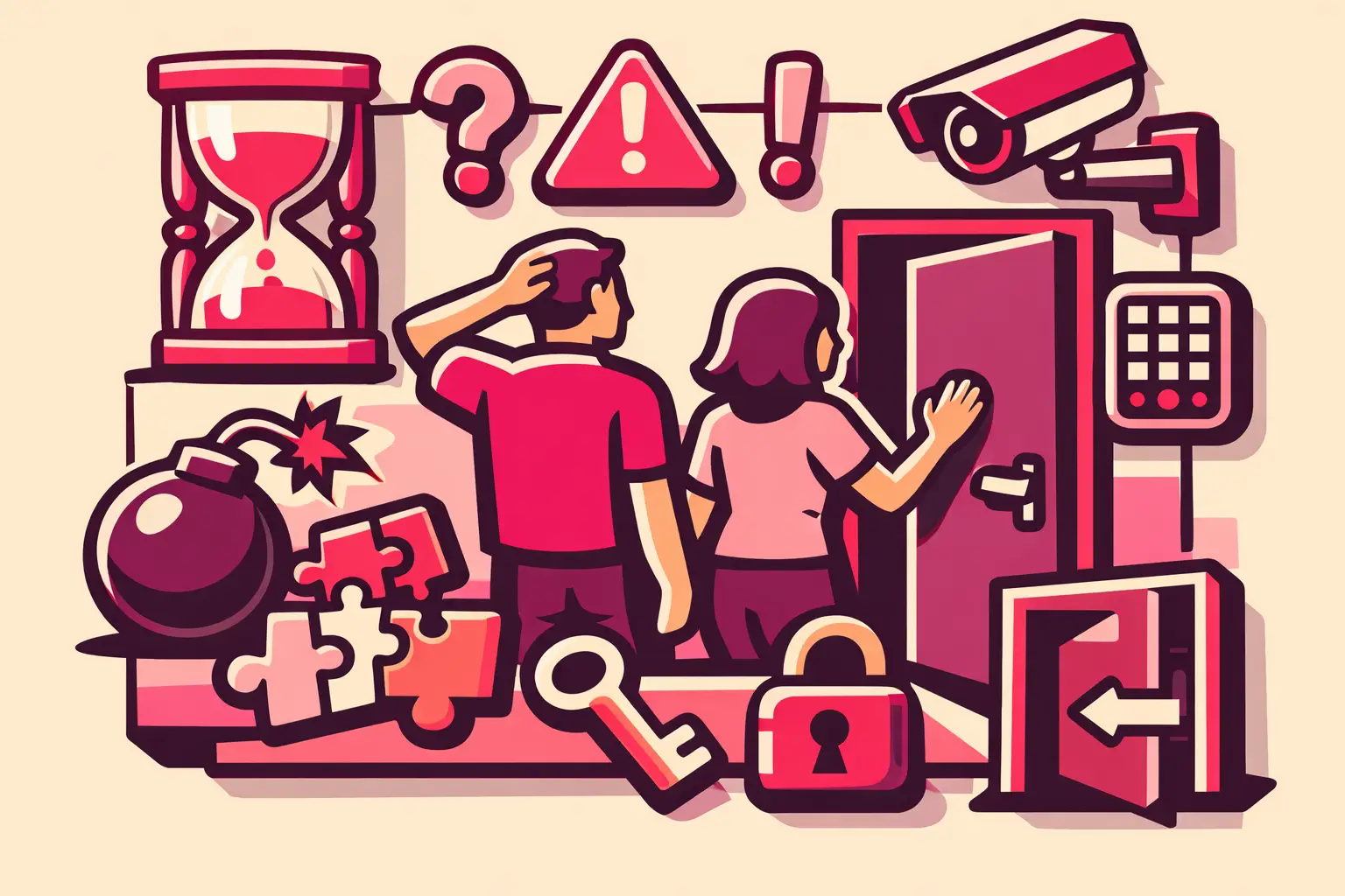 Player asking a Game Master about stepping out and re-entering an escape room
